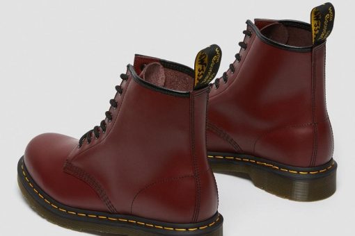 DR. MARTENS 1460 SMOOTH ANKLE BOOTS CHERRY RED