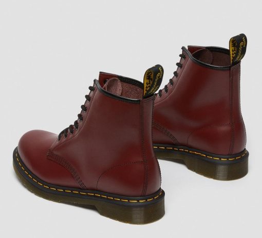 DR. MARTENS 1460 SMOOTH ANKLE BOOTS CHERRY RED