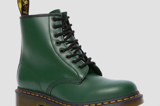 DR. MARTENS 1460 SMOOTH ANKLE BOOTS GREEN