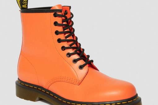 DR. MARTENS 1460 SMOOTH ANKLE BOOTS ORANGE