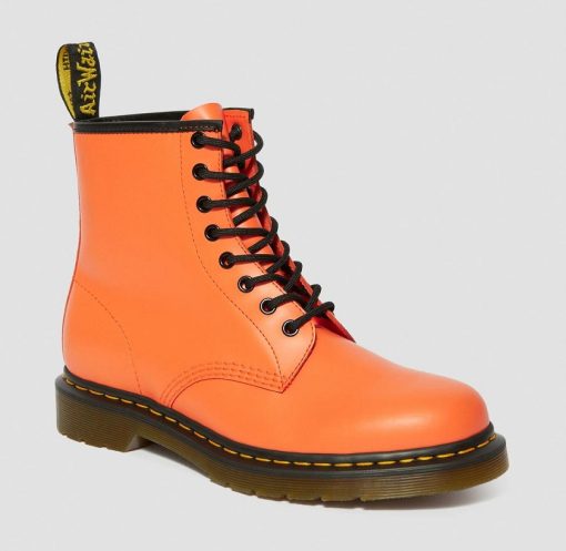 DR. MARTENS 1460 SMOOTH ANKLE BOOTS ORANGE