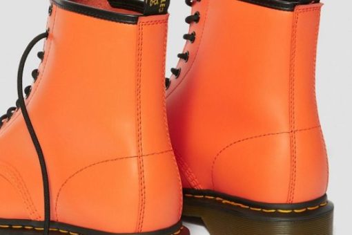 DR. MARTENS 1460 SMOOTH ANKLE BOOTS ORANGE