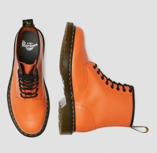 DR. MARTENS 1460 SMOOTH ANKLE BOOTS ORANGE