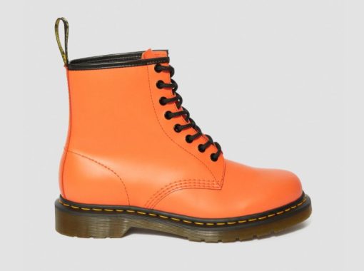 DR. MARTENS 1460 SMOOTH ANKLE BOOTS ORANGE