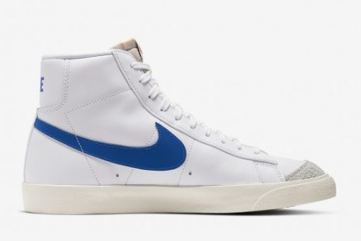 NIKE BLAZER MID 77 VINTAGE WHITE X BLUE LOGO