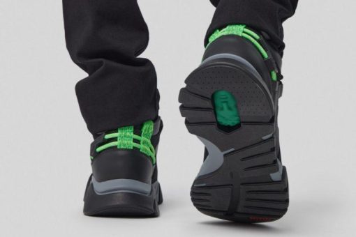 SQUALO TRAINERS BLACK GREEN - AvaSneaker