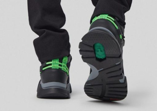 SQUALO TRAINERS BLACK GREEN - AvaSneaker