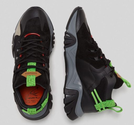 SQUALO TRAINERS BLACK GREEN - AvaSneaker