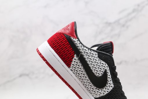 NIKE Air Jordan 1 Retro low Flyknit Black red toe