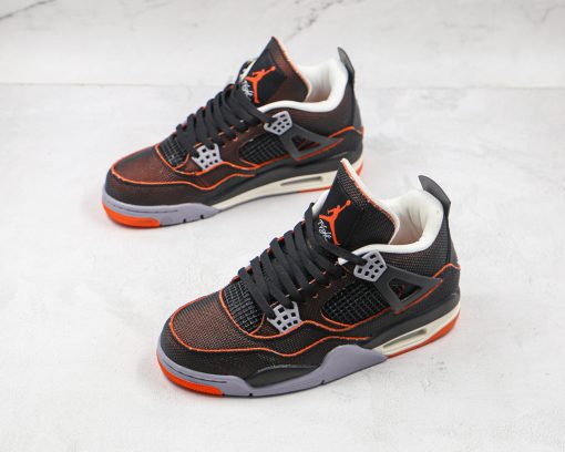 NIKE Air Jordan 4 Black orange starfish orange