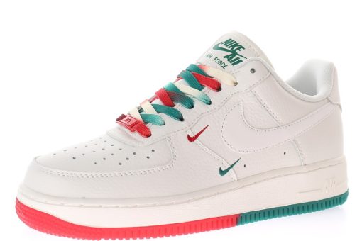 Nike Air Force 1’07 QS"Summit White/Green/Red Swooshes"