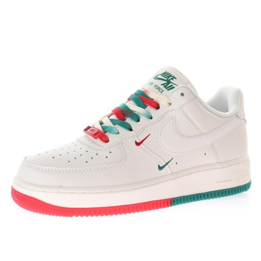 Nike Air Force 1’07 QS"Summit White/Green/Red Swooshes"