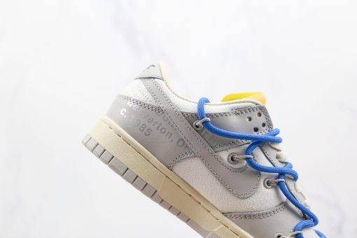 NIKE Off-White x Nike Dunk Low'50' White grey dark blue shoelace - Image 4