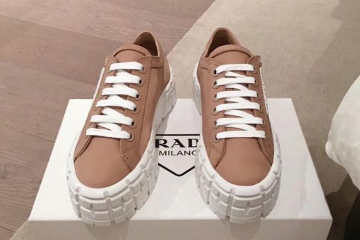 Nylon gabardine sneakers Brown