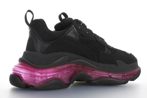 Balenciaga Triple S Transparent air cushion black rose red background