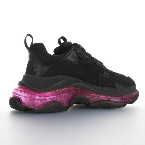 Balenciaga Triple S Transparent air cushion black rose red background