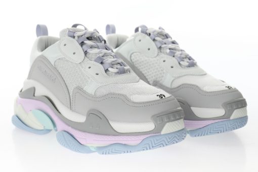 Balenciaga Triple S White fog light purple light blue