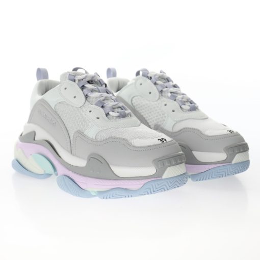 Balenciaga Triple S White fog light purple light blue