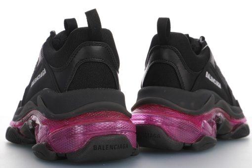 Balenciaga Triple S Transparent air cushion black rose red background