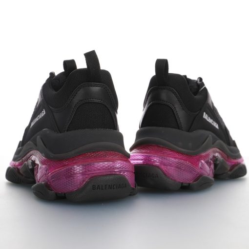 Balenciaga Triple S Transparent air cushion black rose red background