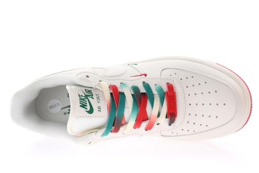 Nike Air Force 1’07 QS"Summit White/Green/Red Swooshes"