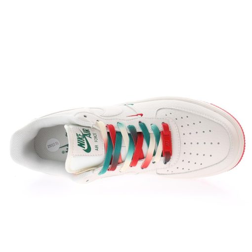 Nike Air Force 1’07 QS"Summit White/Green/Red Swooshes"