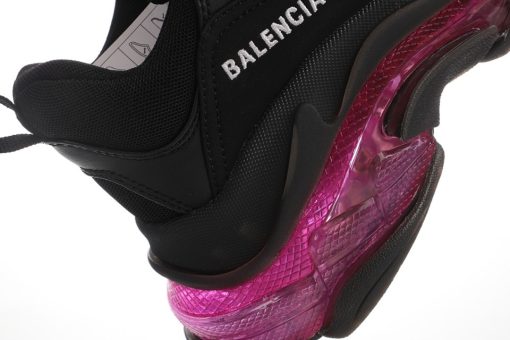 Balenciaga Triple S Transparent air cushion black rose red background