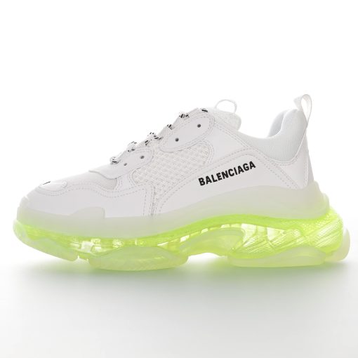 Balenciaga Triple S Transparent air cushion white black lemon green bottom