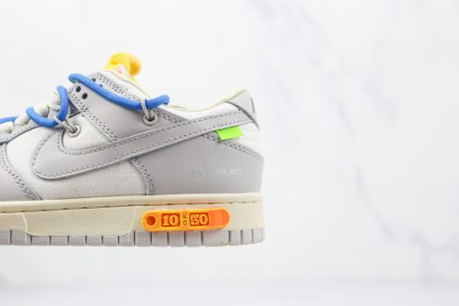 NIKE Off-White x Nike Dunk Low'50' White grey dark blue shoelace - Image 3