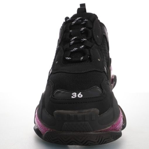 Balenciaga Triple S Transparent air cushion black rose red background