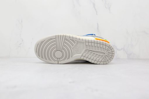 NIKE Off-White x Nike Dunk Low'50' White grey dark blue shoelace - Image 7