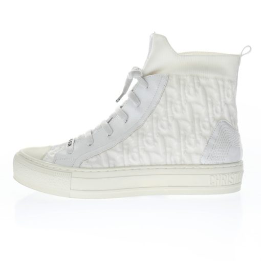 Dior Techincal Knit Oblique High-Top White