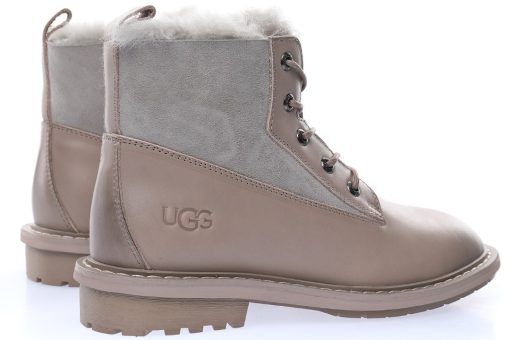 UGG W Ball Fy Rutton II "Leather light coffee grey Plush"