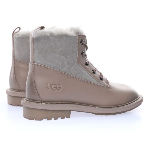 UGG W Ball Fy Rutton II "Leather light coffee grey Plush"