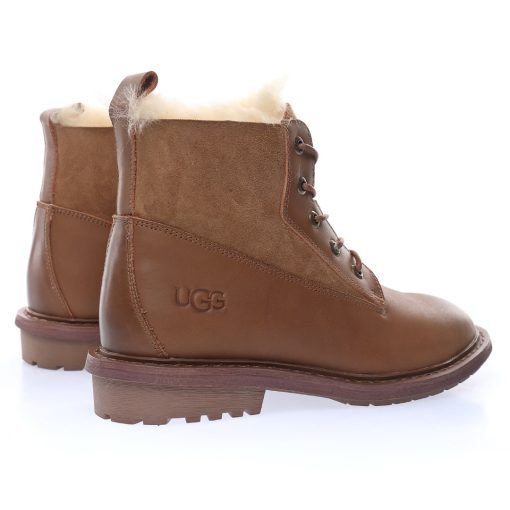 UGG W Ball Fy Rutton II "Leather coke Brown Plush"