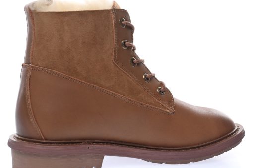 UGG W Ball Fy Rutton II "Leather coke Brown Plush"