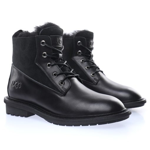 UGG W Ball Fy Rutton II "Leather black Plush"