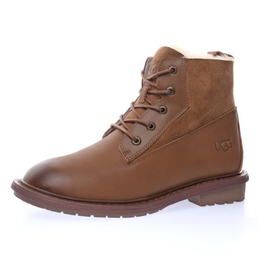 UGG W Ball Fy Rutton II "Leather coke Brown Plush"