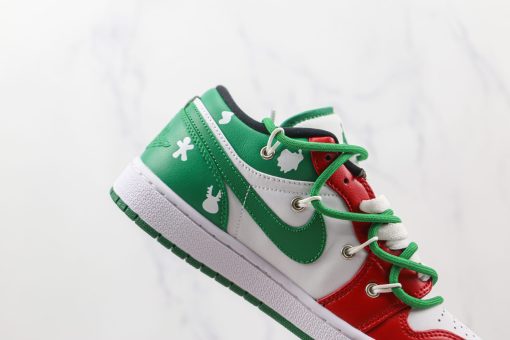 NIKE AJ1 Air Jordan 1 low Ow joint white red green splicing