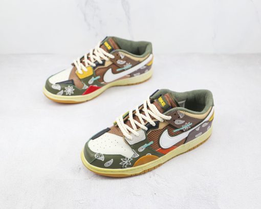 NIKE SB Dunk Low Cashew flower color stitching