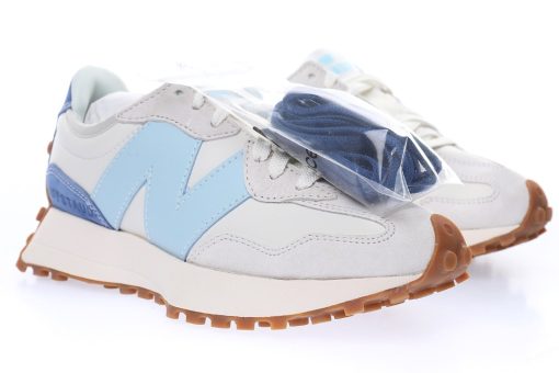 New Balance MS327 "Leather Beige grey light green Navy Blue raw rubber sole"