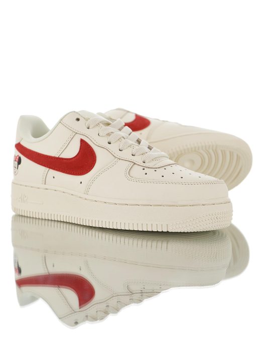 Nike Air Force 1 Beige University Red Minnie