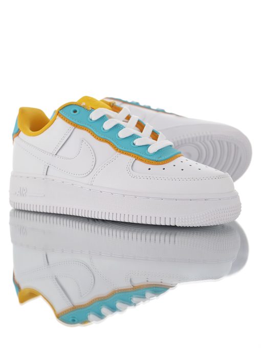 Nike Air Force 1 '07 Leather white water blue yellow