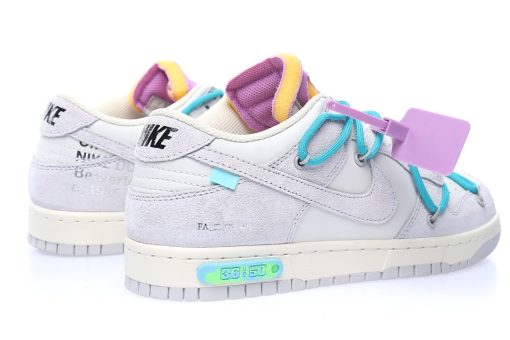 Off-White™ x Nike SB Dunk Low Lot The 36/50 Light grey rice white lake water blue purple