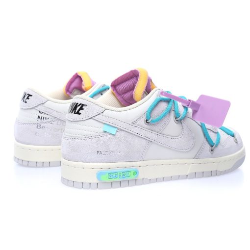 Off-White™ x Nike SB Dunk Low Lot The 36/50 Light grey rice white lake water blue purple