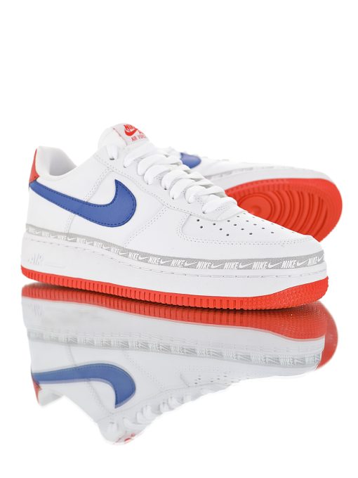 Nike Air Force 1' 07"Overbranded White Royal Red" - Image 2