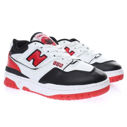 New Balance BB550 "Leather white black red"