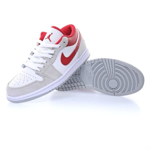 Nike Wmns Air Jordan 1 Low "Light Smoke Grey Gym Red"