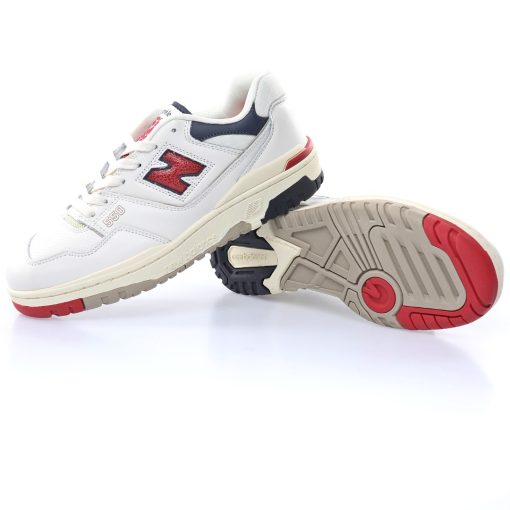 New Balance BB550 Co branded Leather White Navy Blue snake wine red oxide white - Image 2