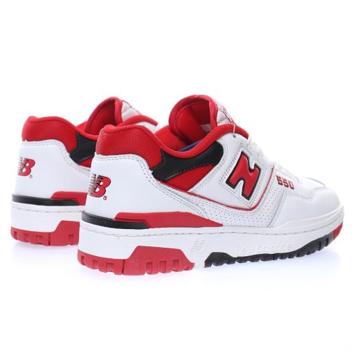 New Balance BB550 "Leather white black university red"